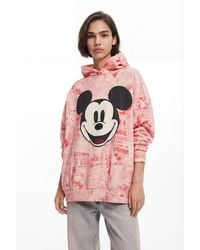 Desigual - Mickey Mouse Hoodie With Drawstring, Cotton - Lyst