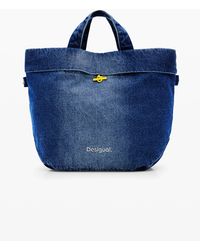 Desigual - Reversible Denim Shopper Bag L, Cotton - Lyst