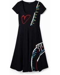 Desigual - Arty A-Line Knit Dress, Cotton - Lyst