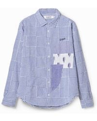 Desigual - Patchwork Striped Shirt, Cotton - Lyst
