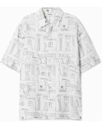 Desigual - Shirt With Column Illustrations, Cotton - Lyst