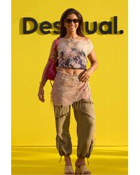 Desigual - Top Estampado Sin Mangas, Poliester, Azul - Lyst