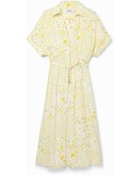 Desigual - Floral Midi Shirt Dress - Lyst