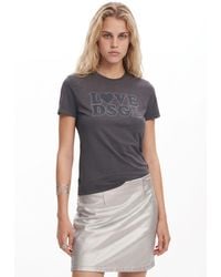 Desigual - Plain T-Shirt Text, Cotton - Lyst