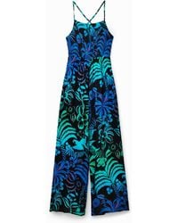 Desigual - Long Tropical Strappy Jumpsuit, Viscose - Lyst