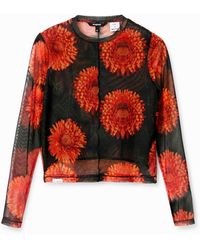 Desigual - Floral Tulle T-shirt - Lyst