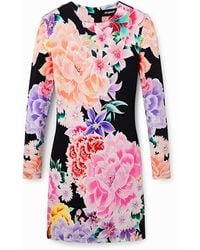 Desigual - Floral Slim Short Dress - Lyst