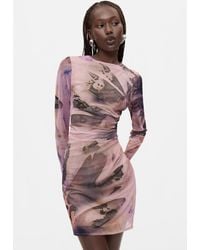 Desigual - Printed Long-Sleeve Dress, Polyester - Lyst