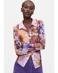 Desigual - Printed Long-Sleeve Shirt, Polyester - Lyst