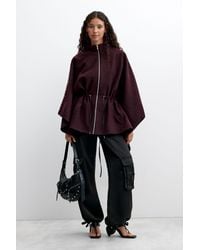 Desigual - Poncho Zipper Belt, Polyester - Lyst