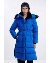 Desigual - Quilted Belted Coat, Polyester - Lyst