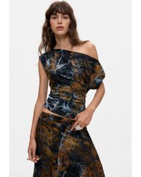 Desigual - Asymmetric Flocked Top - Lyst