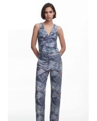 Desigual - Embroidered Floral Patch Tank - Lyst