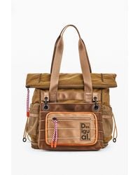 Desigual - Großer Nylon-Rucksack, Damen, Polyester, Rot - Lyst