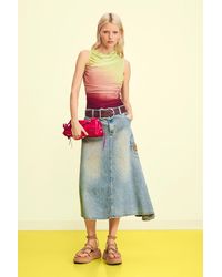 Desigual - Asymmetrical Denim Skirt, Cotton - Lyst