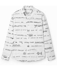 Desigual - Long-Sleeve Shirt With Lettering, Cotton - Lyst
