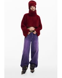 Desigual - Pack Cropped Sweater And Beanie, Polyester - Lyst