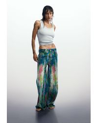Desigual - Wide Leg Splatter Jeans, Cotton - Lyst