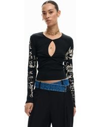 Desigual - T-Shirt Opening Lettering, Cotton - Lyst