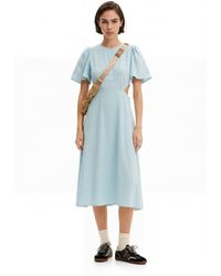Desigual - Embroidered Cut-Out Midi Dress - Lyst