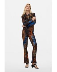 Desigual - Flocked Flare Trousers - Lyst