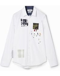 Desigual - Patchwork Poplin Shirt, Cotton - Lyst