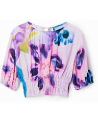 Desigual - M. Christian Lacroix Short Floral Blouse, Viscose - Lyst