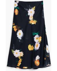 Desigual - Blurred Floral Midi Skirt, Polyester - Lyst
