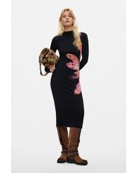 Desigual - Long Sleeve Flower Dress, Viscose - Lyst