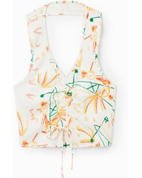 Desigual - Short Gathered Top, Viscose - Lyst