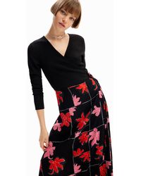 Desigual - Floral Wrap Midi Dress - Lyst