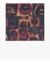 Desigual - Rectangular Scarf Lips, Viscose - Lyst