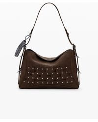 Desigual - Sac À Main Patch Avec Clous Moyen, Femme, Polyuréthane, Marron - Lyst