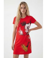 Desigual - Mickey Mouse T-Shirt Dress, Viscose - Lyst
