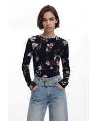 Desigual - Floral T-Shirt, Viscose - Lyst