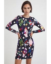 Desigual - Slim Short Dress Diamond Shapes - Lyst