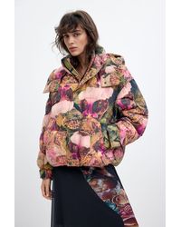 Desigual - Padded Coat Hood M. C. Lacroix, Polyamide - Lyst