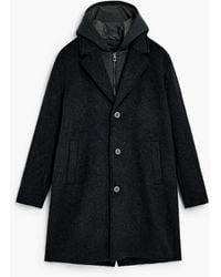 Desigual - Cappotto Di Lana Abbottonato, Nero - Lyst