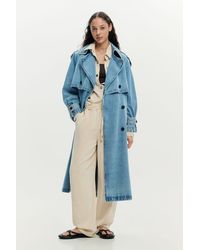 Desigual - Denim Trench Coat Belt, Cotton - Lyst
