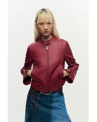 Desigual - Jacket Combined Leather Effect, Polyurethane - Lyst