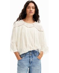 Desigual - Embroidered Fringing Blouse - Lyst