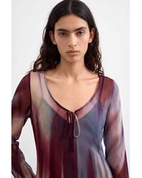 Desigual - Sheer Long-Sleeve Blouse, Polyester - Lyst