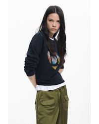 Desigual - Sweatshirt Embroidered Heart, Cotton - Lyst