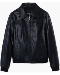 Desigual - Faux Leather Biker Jacket - Lyst