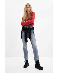 Desigual - Straight Ankle Grazer Jeans, Cotton - Lyst