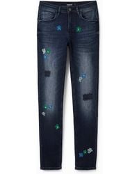 Desigual - Embroidered Push-Up Skinny Jeans, Cotton - Lyst