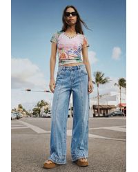 Desigual - Straight Jeans With Inverted Effect, Cotton - Lyst