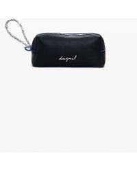 Desigual - Medium Faux Leather Toiletry Bag With Contrasts - Lyst