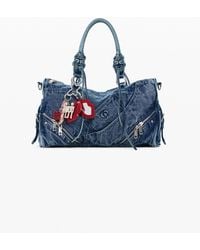Desigual - Borsa Media, Cotone, Blu - Lyst