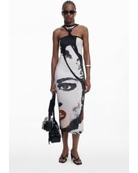 Desigual - Fitted Midi Dress Face, Cotton - Lyst